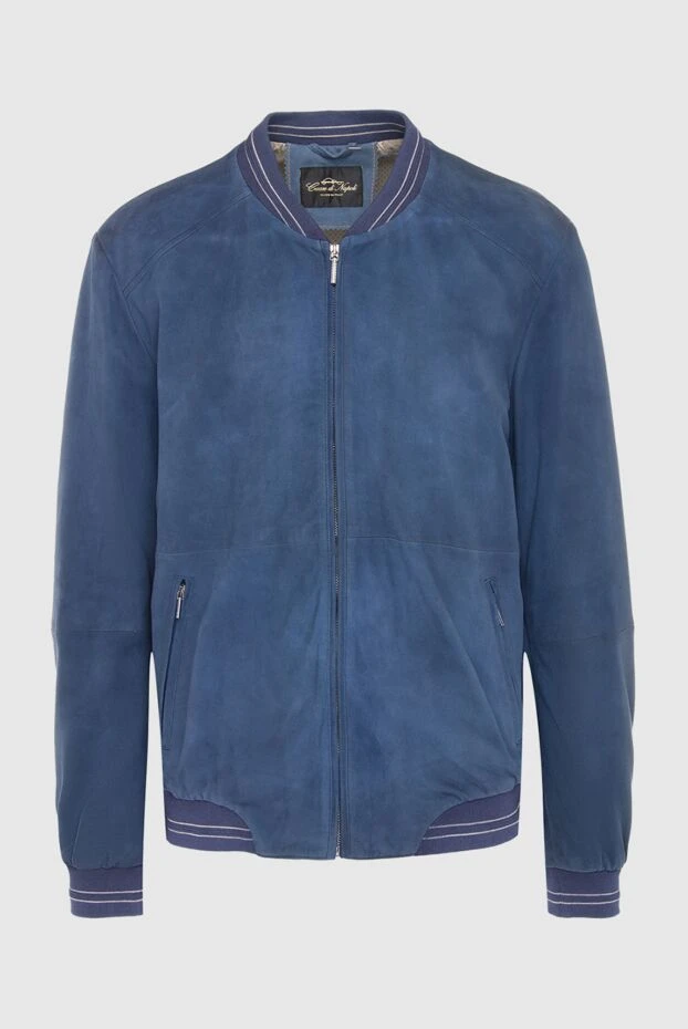 Cesare di Napoli man blue suede jacket for men купить с ценами и фото 140493 - photo 1