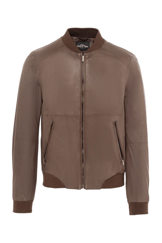 Cesare di Napoli man brown leather jacket for men купить с ценами и фото 140494 - photo 1