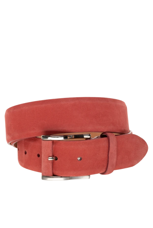 Cesare di Napoli man men's red nubuck belt купить с ценами и фото 140518 - photo 1