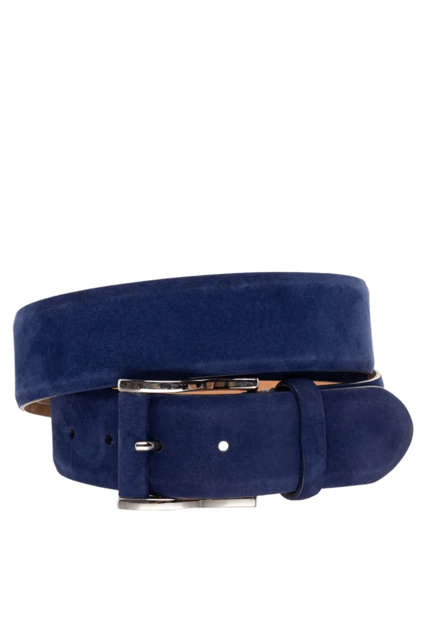 Cesare di Napoli man men's blue nubuck belt купить с ценами и фото 140527 - photo 1