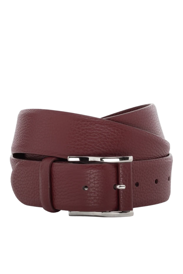 Cesare di Napoli man leather belt burgundy for men купить с ценами и фото 140533 - photo 1