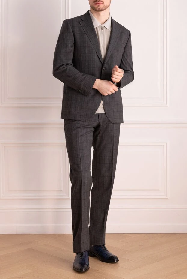 Lubiam man gray wool men's suit купить с ценами и фото 140547 - photo 2