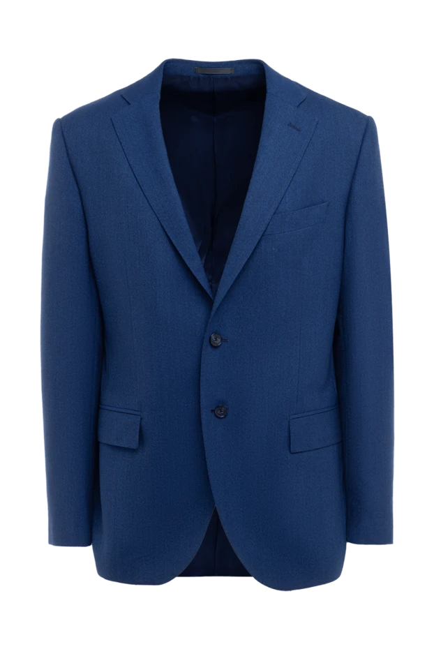 Lubiam man blue wool jacket for men купить с ценами и фото 140548 - photo 1