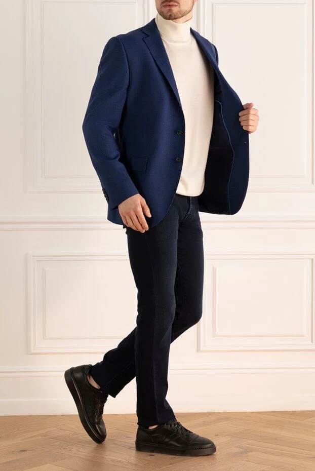 Lubiam man blue wool jacket for men купить с ценами и фото 140548 - photo 2