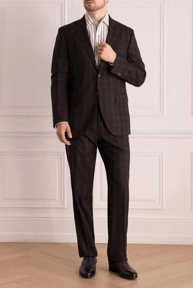 Lubiam man men's suit made of wool, silk and lycra, black купить с ценами и фото 140551 - photo 1