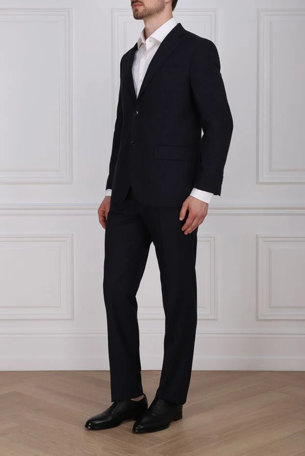 Lubiam men’s blue wool suit in a small check pattern 140568 - photo 3