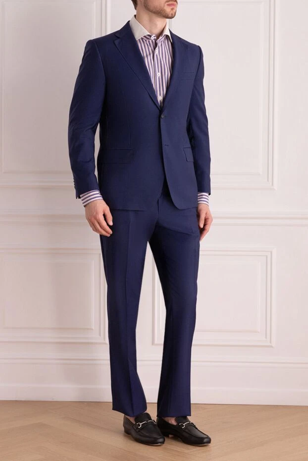 Lubiam men’s blue suit made of smooth wool 140571 - photo 3