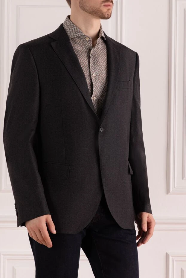 Lubiam a dark wool jacket with a smooth fit and two buttons 140573 - photo 3