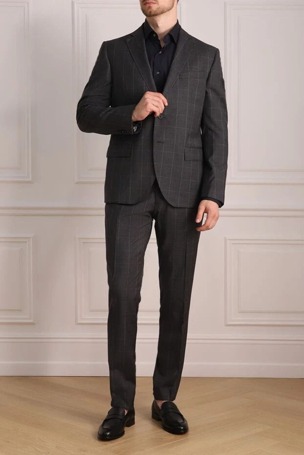 Lubiam man gray wool men's suit купить с ценами и фото 140586 - photo 2