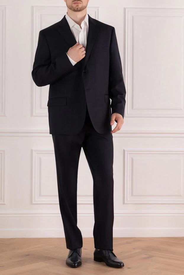 Lubiam man men's suit made of black wool купить с ценами и фото 140590 - photo 2