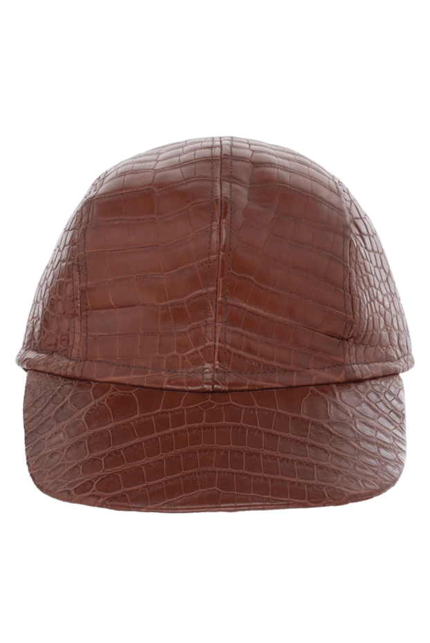 Cesare di Napoli man cap made of crocodile skin burgundy for men купить с ценами и фото 140599 - photo 1