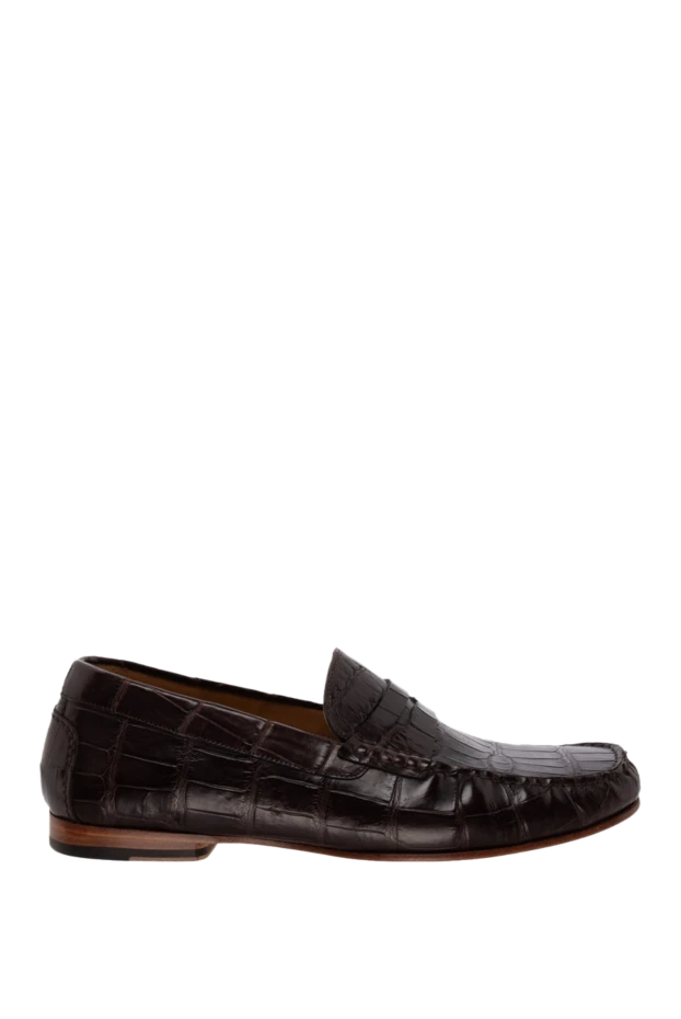 Cesare di Napoli man brown alligator loafers for men купить с ценами и фото 140600 - photo 1