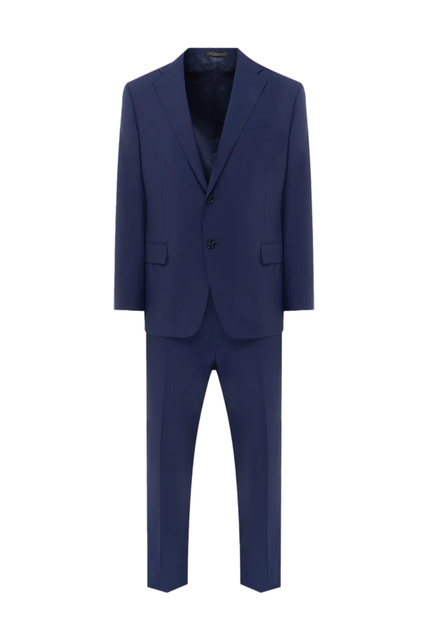 Corneliani man men's suit made of wool, blue купить с ценами и фото 140623 - photo 1