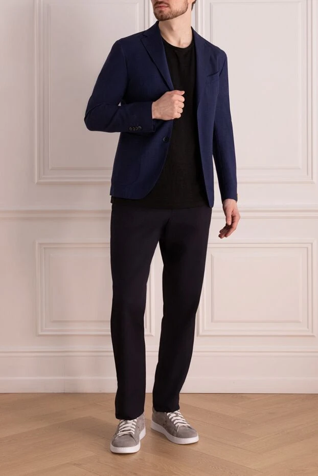 Lubiam man blue wool jacket for men купить с ценами и фото 140627 - photo 2