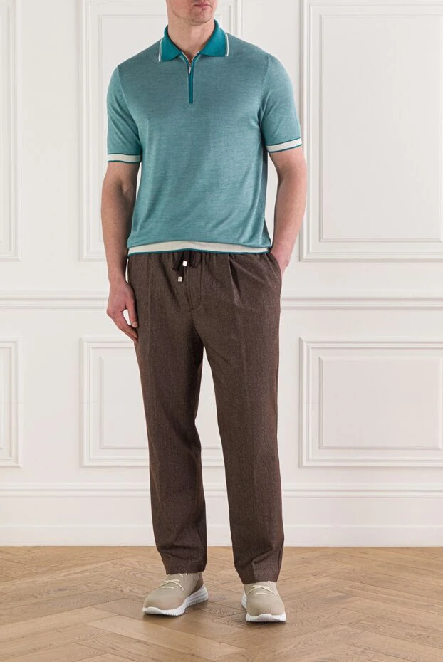 Ерлерге арналған көк жібек поло - фото 1