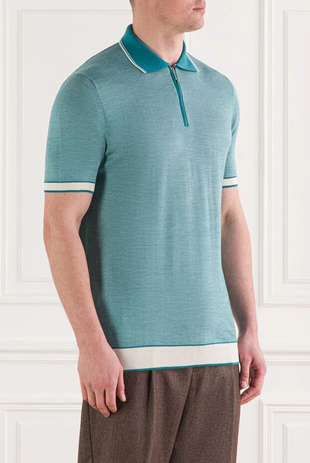 Ерлерге арналған көк жібек поло - фото 2