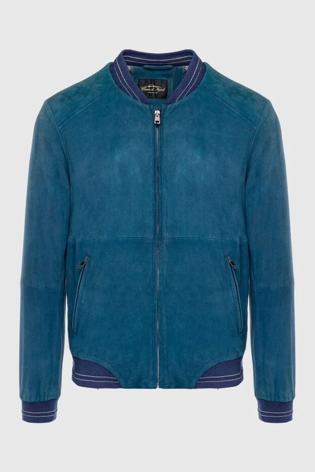 Cesare di Napoli man blue suede jacket for men купить с ценами и фото 140646 - photo 1