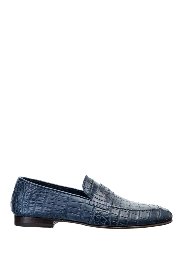 Cesare di Napoli man blue crocodile leather loafers for men купить с ценами и фото 140658 - photo 1