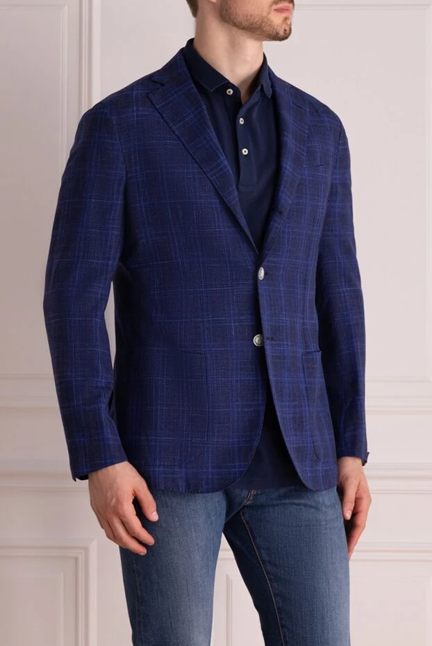 Barba Napoli жүннен, жібектен және зығырдан жасалған үш түймелі классикалық күрте
 140687 - фото 3