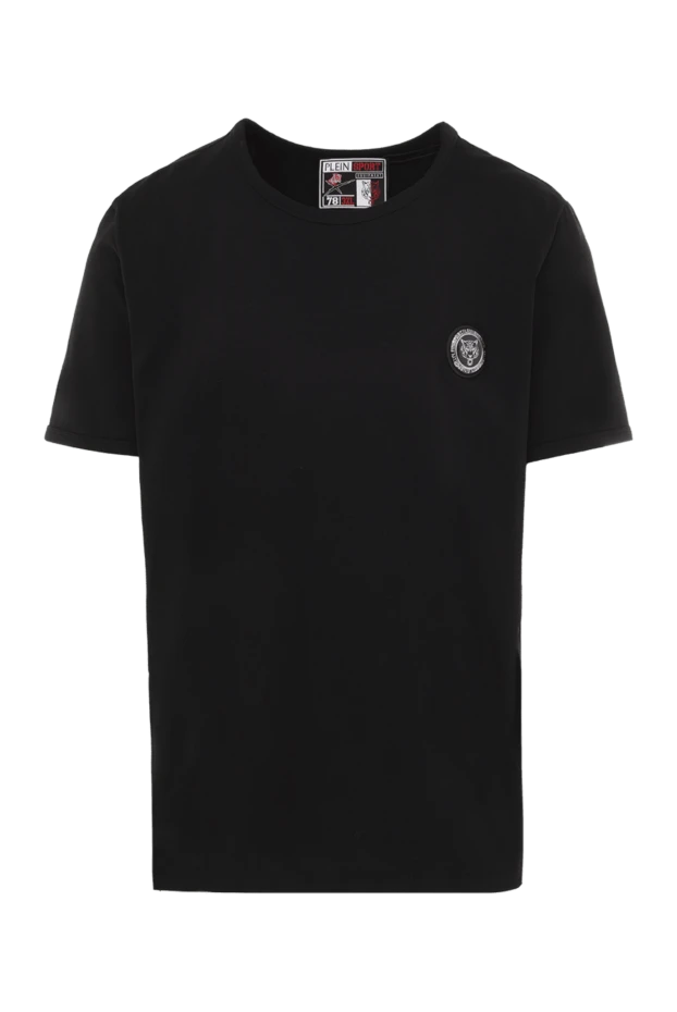 Plein Sport man black cotton and elastane t-shirt for men купить с ценами и фото 140734 - photo 1