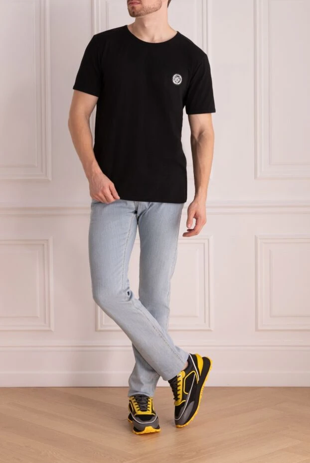 Plein Sport man black cotton and elastane t-shirt for men купить с ценами и фото 140734 - photo 2