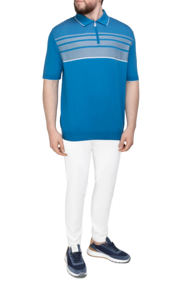 Matt Chaz man blue silk polo for men купить с ценами и фото 140741 - photo 2