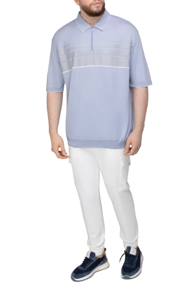 Matt Chaz man blue silk polo for men купить с ценами и фото 140743 - photo 2