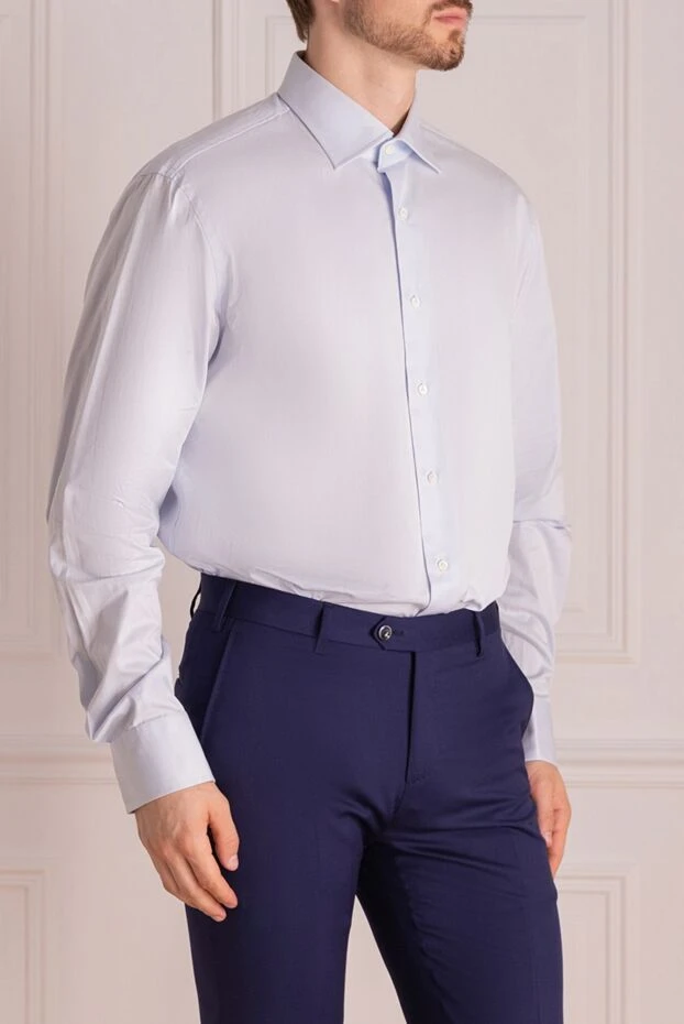 Alessandro Gherardi men's light blue smooth shirt for formal suit
 140757 - photo 3