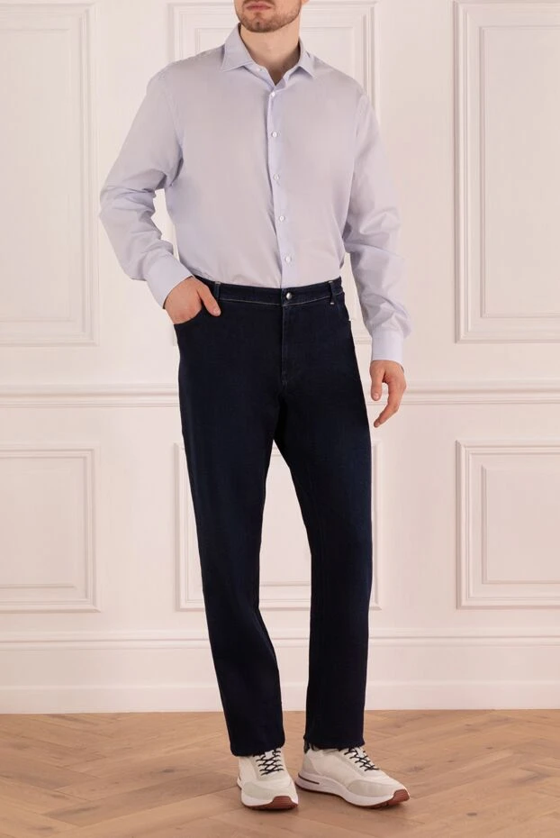 Alessandro Gherardi man blue cotton shirt for men купить с ценами и фото 140758 - photo 2