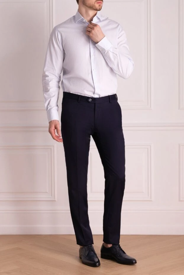 Alessandro Gherardi man blue cotton shirt for men купить с ценами и фото 140768 - photo 2