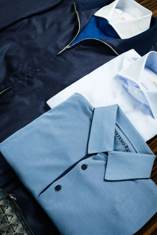 Alessandro Gherardi men's blue classic shirt with an emphasis on premium performance 140771 - photo 2