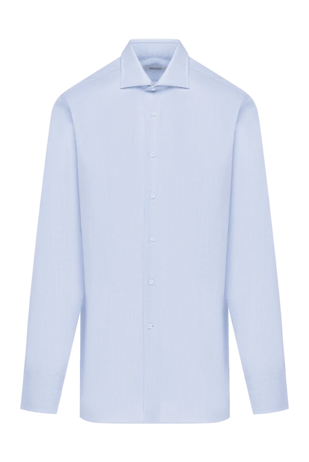 Men's blue classic shirt with an emphasis on premium performance - photo 1