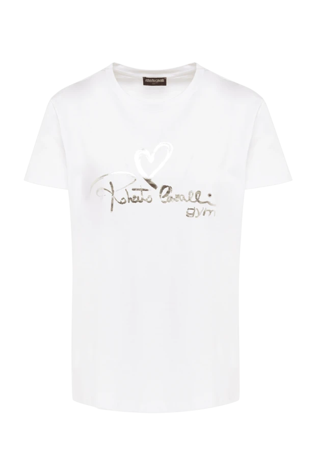 Roberto Cavalli woman white cotton t-shirt for women купить с ценами и фото 140775 - photo 1