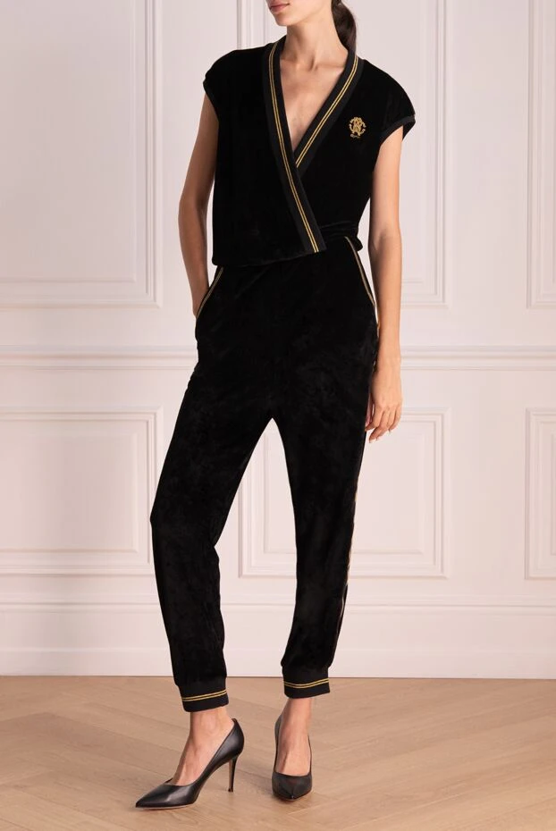 Roberto Cavalli woman black women's viscose and polyester jumpsuit купить с ценами и фото 140782 - photo 2