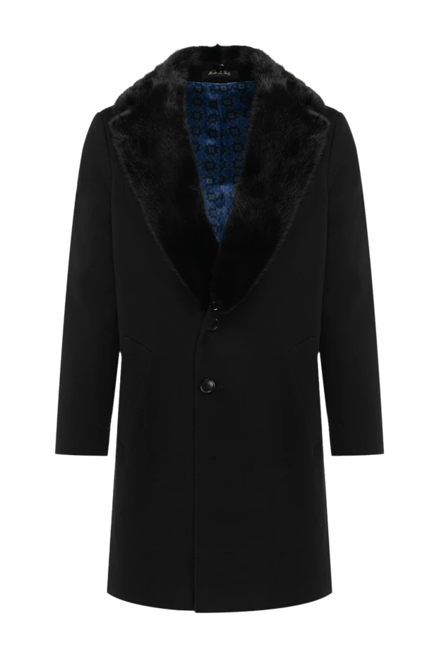 Black wool coat for men - photo 1