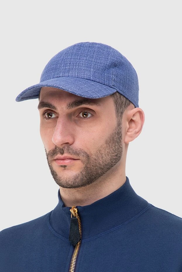 Portaluri man blue wool, linen and silk cap for men купить с ценами и фото 140799 - photo 2