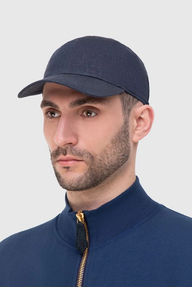 Portaluri man blue linen cap for men купить с ценами и фото 140804 - photo 2