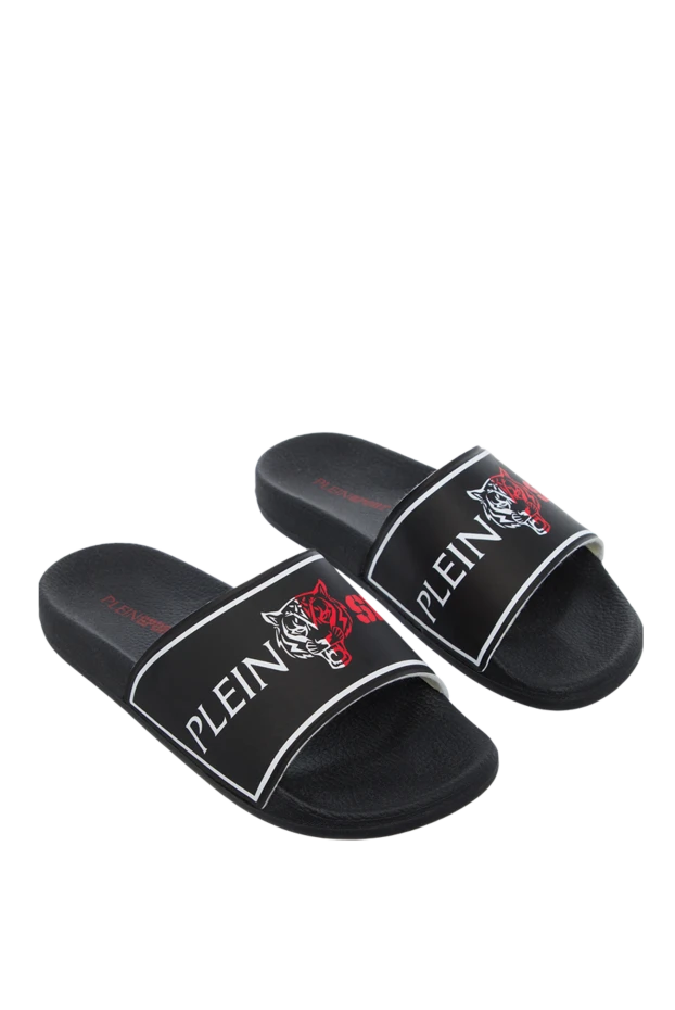 Plein Sport ерлерге арналған қара полиэфир флип-флоптары 140811 - фото 3