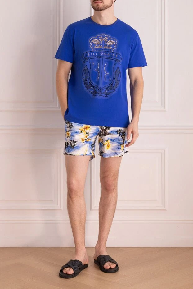 MC2 Saint Barth man blue cotton beach shorts for men купить с ценами и фото 140898 - photo 2