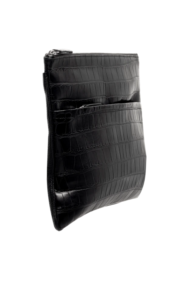 Cesare di Napoli men’s dark brown textured leather crossbody bag 140950 - photo 3