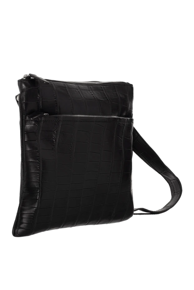 Cesare di Napoli brown men's shoulder bag made of genuine leather and alligator leather 140951 - photo 3