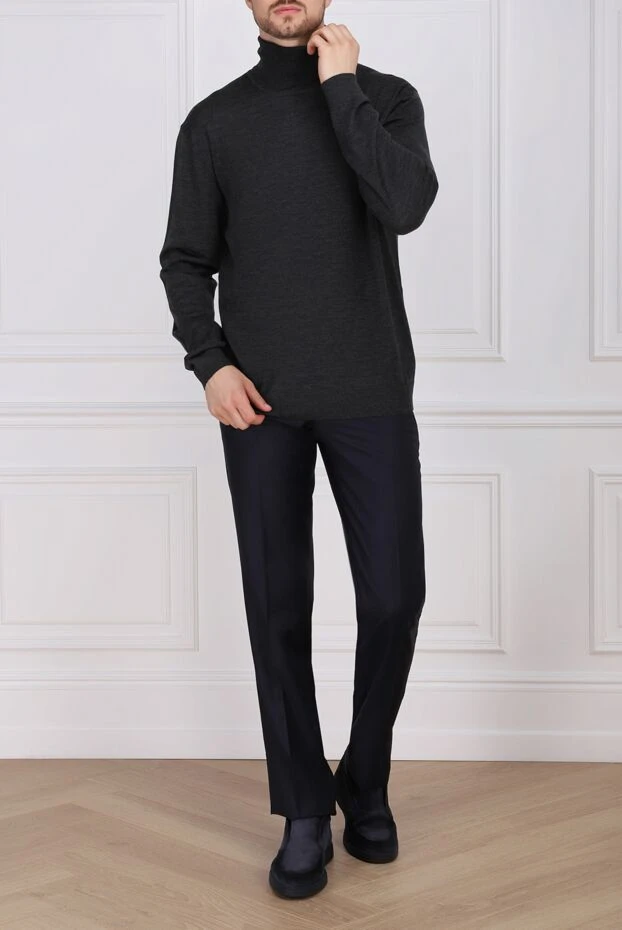 Cesare di Napoli man golf men's wool, silk and cashmere gray купить с ценами и фото 141022 - photo 2