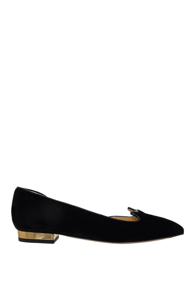 Charlotte Olympia woman black viscose and leather shoes for women купить с ценами и фото 141066 - photo 1