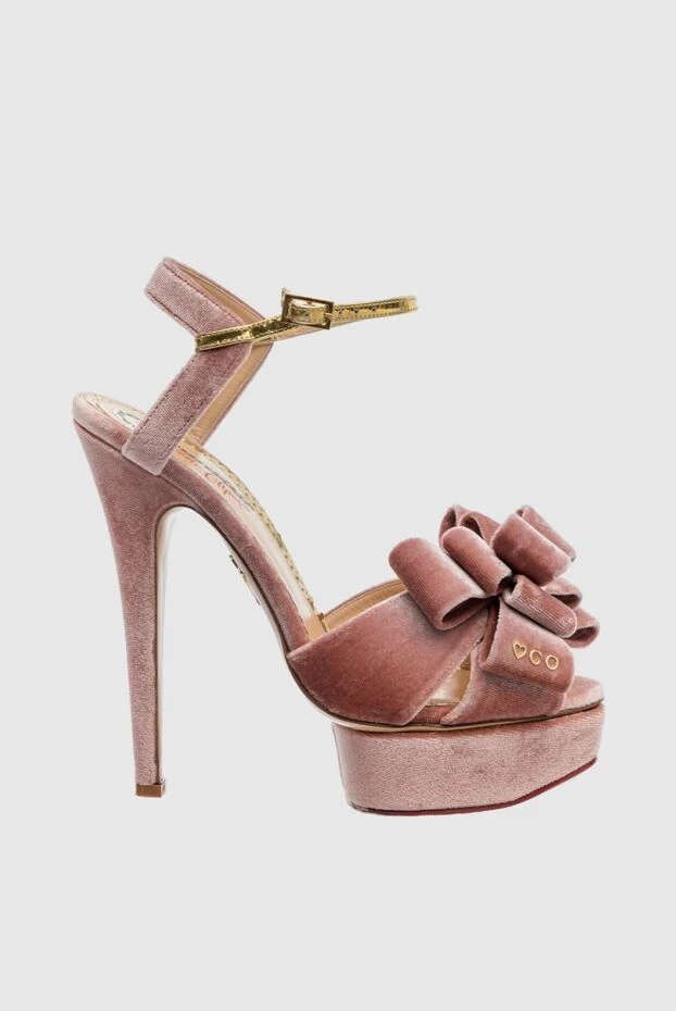 Charlotte Olympia woman pink leather and viscose sandals for women купить с ценами и фото 141067 - photo 1