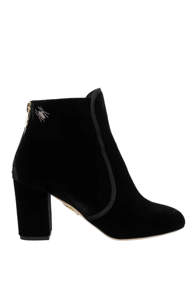 Charlotte Olympia woman black leather and viscose ankle boots for women купить с ценами и фото 141069 - photo 1