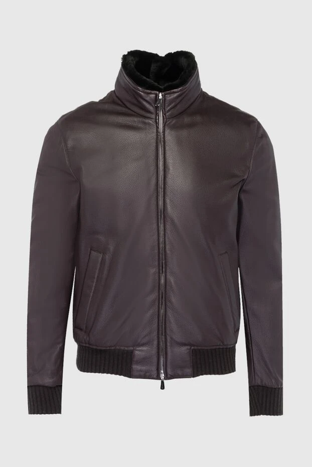 Enrico Mandelli man brown leather jacket for men купить с ценами и фото 141133 - photo 1