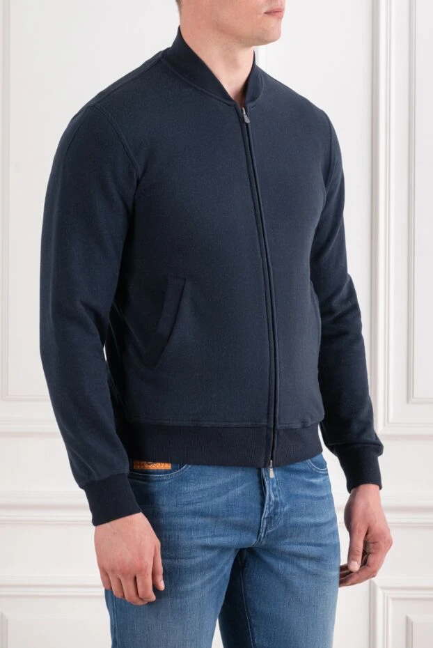 Brunello Cucinelli sports sweatshirt made of cotton and elastane blue for men 141188 - photo 3