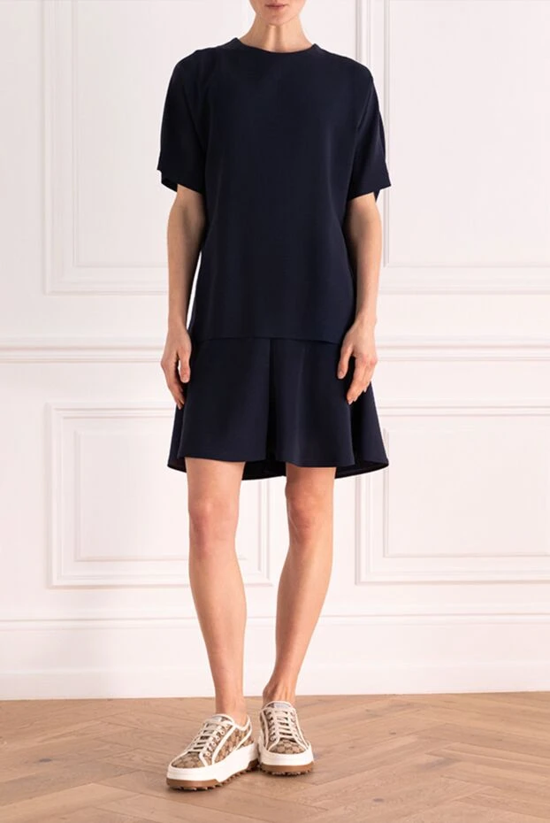 Brunello Cucinelli woman blue woolen dress for women купить с ценами и фото 141230 - photo 2