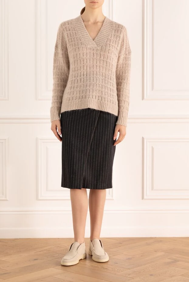 Brunello Cucinelli woman gray woolen skirt for women купить с ценами и фото 141280 - photo 2