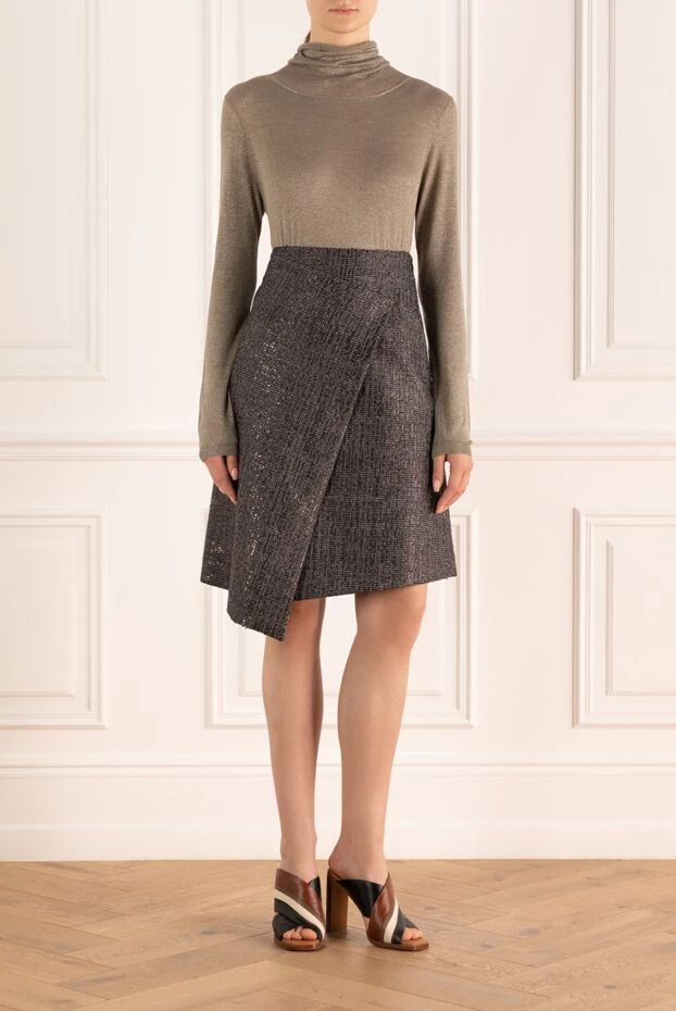 Brunello Cucinelli woman gray woolen skirt for women купить с ценами и фото 141282 - photo 2